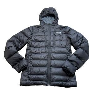 THE NORTH FACE Men's Ryeford Black Down Hoody Jacket Size XS Well Loved Puffer